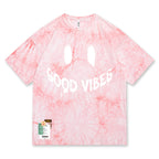 Spring/Summer Good Vibes Smiley Tie-dye T-shirt
