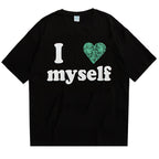Loose Lettering Faux Embroidered Short Sleeve T-Shirt