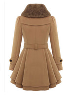 Fold-Over Collar Plain Coat