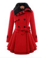 Fold-Over Collar Plain Coat