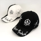 Hat Men's Korean Style Peaked Cap Hip-hop Cap Black And White Baseball Cap