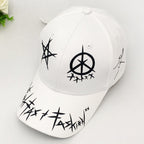 Hat Men's Korean Style Peaked Cap Hip-hop Cap Black And White Baseball Cap