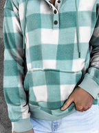 Plaid Casual Long-sleeved Hoodie