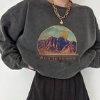 Canyon Letter Print All-match Casual Loose Sweatshirt