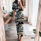 Printed Sexy Strap Irregular Dress