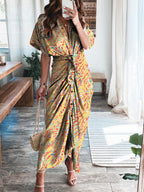 Printed Sexy Strap Irregular Dress