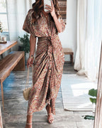 Printed Sexy Strap Irregular Dress