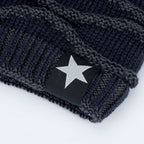 Men's Outdoor Pullover Warm Black Five-star Knitted Hat