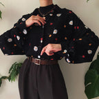 Xiao Zou Ju Print Retro All-match Shirt