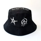 Black And White Graffiti Fisherman Hat Male Trendy Brand Hip-hop Street Trendy Basin Hat