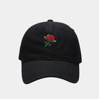 Rose Embroidered Soft Top Baseball Cap