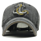 Anchor Washed Embroidered Baseball Retro Casual Peaked Cap