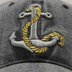 Anchor Washed Embroidered Baseball Retro Casual Peaked Cap