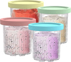 Ninja XSKPNTLD2 Creami Deluxe Pints 4 Pack, Compatible with NC500 Series Creami  eluxe Ice Cream Makers, BPA-Free & Dishwasher Safe