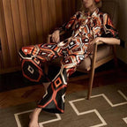 printed jumpsuit with belt