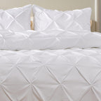 Bedsure White Duvet Cover California King - Pinch Pleated California King Size Duvet Cover with Zipper Closure, Microfiber Pintuck Duvet Cover(White, Cal King)