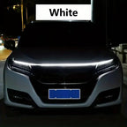 1.5M/70.87in Car LED Hood Light Universal Daytime Running Light Flexible Scan Light Strip Car Decoration Atmosphere Light White Ice Blue Waterproof