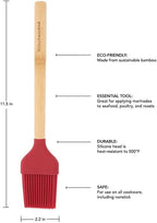 KitchenAid Bamboo Pastry Brush, 11.5-Inch, Empire Red
