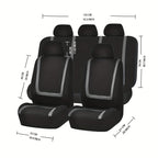 Universal Fit Car Seat Cover Full Set For Front And Rear 9 Pieces Pack Fit Most Cars