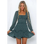 elegant stylish green mini dress