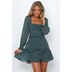 elegant stylish green mini dress