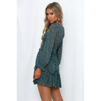 elegant stylish green mini dress