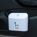 Cute Cartoon Car Trash Can With Flip-top Lid - Keep Your Car Clean And Tidy!