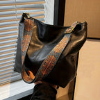 Geometric Strap Hobo Bag, LarCapacity Crossbody Bag, Women's Retro Style Shoulder Bag