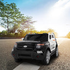 Zimtown Kids Ride On Car Off-Road Police Electric Car Double Drive 12V Battery Motorized Vehicles Children's Best Toy Car Safe w/ Remote Control, 3 Speeds, Music, Seat Belts, LED Lights