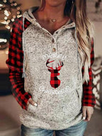 Casual Printed Long-Sleeved Hooded Sweatshirt