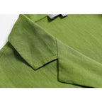 vintage turn down collar short sleeve blouse