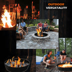 2mm thick Steel Campfire Fire Ring Solid  - Power coated - Lar48D x 12H