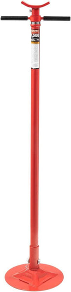 Sunex 6809A, Underhoist Support Stand, ¾ Ton Capacity, 12 Inch Diameter Base, Contoured Saddle, Bearing Mounted Spin Handle, Self-LocACME Threaded Screw, Supports Vehicle Components