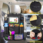 Car Seat Back StoraBag, Waterproof Durable Car Seat Organizer With Clear Screen Tablet Holder, 12 StoraPockets Seat Back Protectors