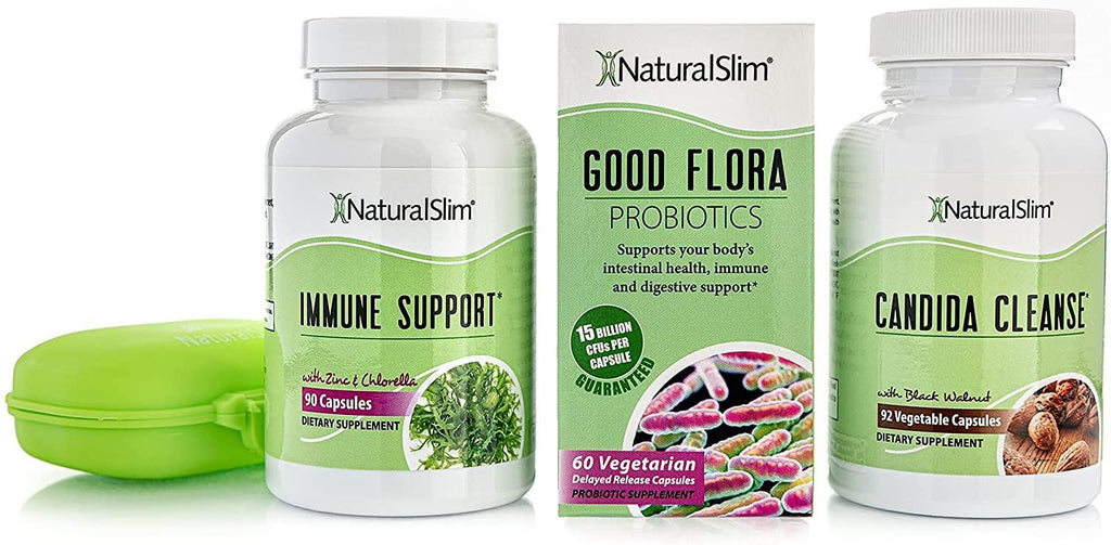 NaturalSlim Candiseptic Kit with Probiotics for Colon Detox & Cleanse - Immune System & Metabolism Support Kit (3 Pack)