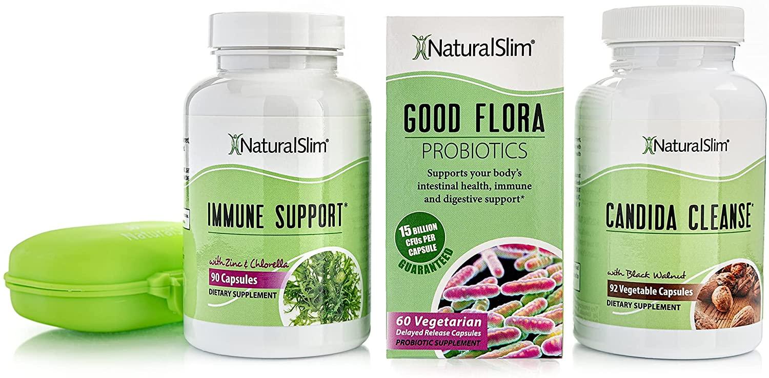 NaturalSlim Candiseptic Kit with Probiotics for Colon Detox & Cleanse - Immune System & Metabolism Support Kit (3 Pack)