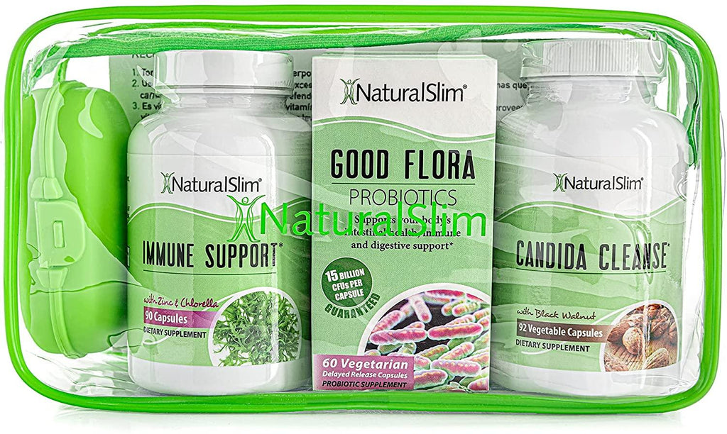 NaturalSlim Candiseptic Kit with Probiotics for Colon Detox & Cleanse - Immune System & Metabolism Support Kit (3 Pack)