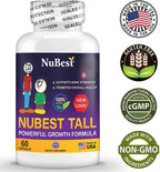 NuBest Tall 60 Capsules - Powerful Bone Growth Formula - Peak Bone Strength Capsules- Herbal Bone Health Supplement - for People Who Don’t Drink Milk Daily (Pack of 6)