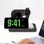 Wireless Charging Station For  Multiple Devices Foldable 3 In 1 Fast Charger Station Stand Dock For IWatch Series 8, 7, 6, SE, 5, 4, 3, 2, Airpods Pro 3, 2,  14Pro, 14, 13, Pro Max, 13 ,12, 11 Pro, X ,Max ,XS, XR, 8