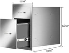 ROVSUN Outdoor Kitchen Access Drawers  Steel BBQ StoraDrawers with S