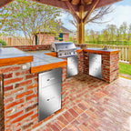ROVSUN Outdoor Kitchen Access Drawers  Steel BBQ StoraDrawers with S