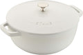 Staub Cast Iron 3.75-qt Essential French Oven - White, Made in France