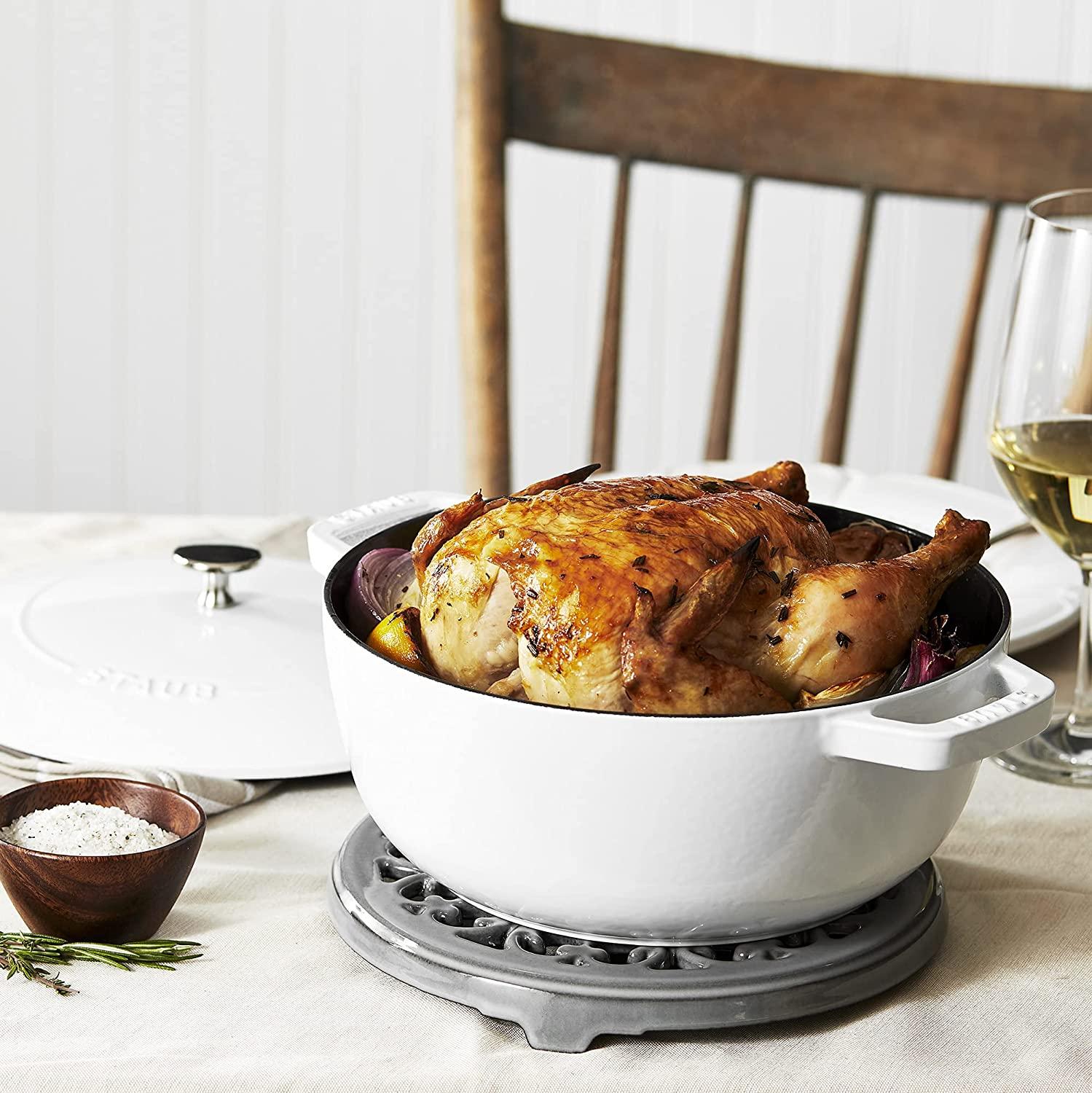 Staub Cast Iron 3.75-qt Essential French Oven - White, Made in France
