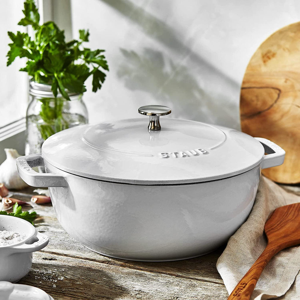 Staub Cast Iron 3.75-qt Essential French Oven - White, Made in France