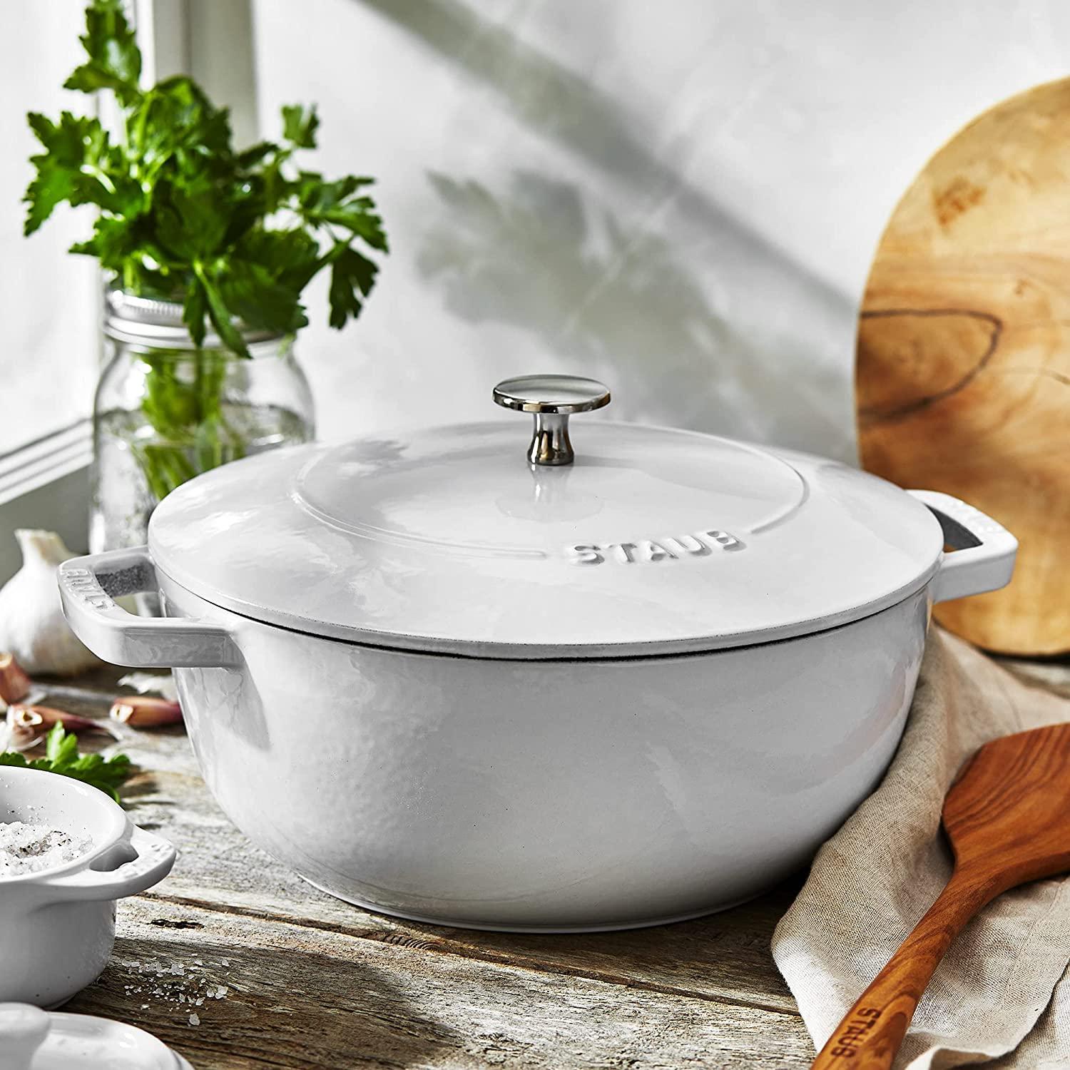 Staub Cast Iron 3.75-qt Essential French Oven - White, Made in France
