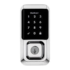 HALO Polished Chrome Touchscreen Wi-Fi Electronic Single-Cylinder Smart Lock Deadbolt featuring SmartKey Security