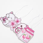 Car Air Freshener Kawaii Incense Chips Scented Ornament, Car Rearview Mirror Pendant, 4 Styles and Scents Of Bubble Tea Strawberry Milk Sakura Hanging Ornament Vent Decoration Cute Aromatic For Party Supplies