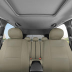 BDK PolyPro Seat Covers Full Set in Solid Beige – Front and Rear Split Bench Seat , Easy to Install for Auto Trucks Van SUV Car