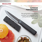 KitchenAid Classic Ceramic Paring Knife with Custom-Fit Blade Cover, Sharp Kitchen Knife, Dishwasher-Safe, 3.5-Inch, Black