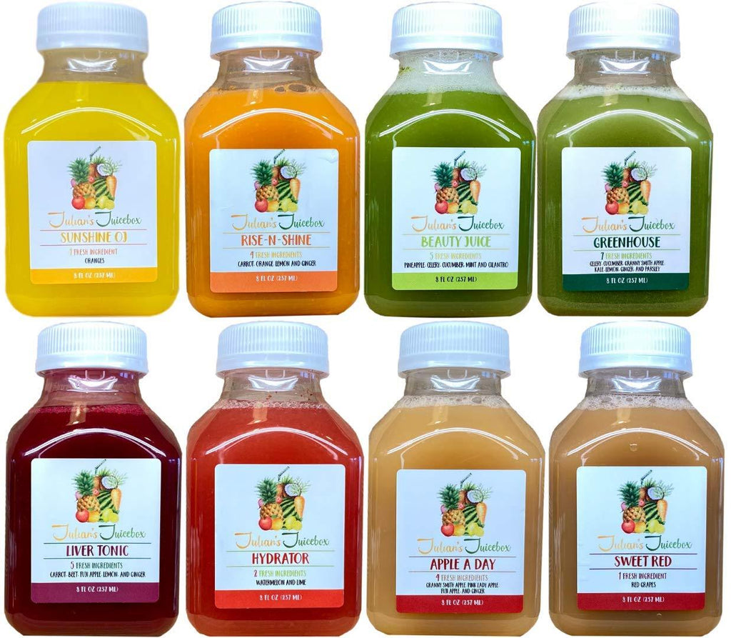 7 Day Juice Cleanse by Julian's Juicebox - Lose Weight, Curve Cravings & Reboot Your System - Great for Kids too!, 7 Day Cleanse (56 Bottles)